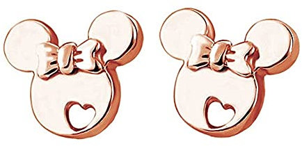 Kaguyo Minnie Mouse Earrings for Girls - Orecchini a Bottone in Argento Sterling 925 Placcato in Oro Rosa per Donne, Ragazze e Bambini - Regalo di Compleanno (oro rosa)