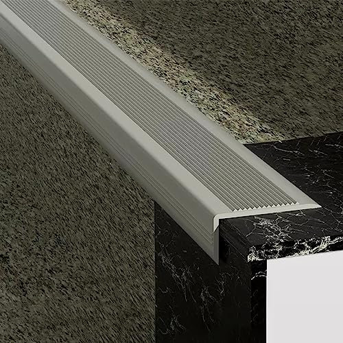 Treppenkantenprofil Antirutsch Treppe Grau Treppenkantenverkleidung Gummi, Selbstklebende Treppenkappe Für Stufen Aus Metall/ Holz/ Fliesen Innen Außen Treppenkante ( Color : W 10cm(4 in) , Size : L 5