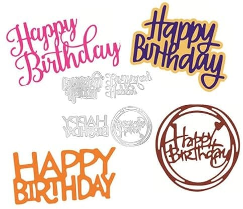 Happy Birthday Cutting Dies Metal Die Cuts Stencils for DIY Scrapbooking Album Decorative Embossing Paper Dies for Card Making
