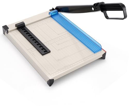 Papierschneider, Papierschneider mit Sicherheitsschutz und Klingenverriegelung, 30,5 cm Schnittlänge, Schneidemaschine, Papierschneider mit 16 Blatt Kapazität, Papierschneider und Trimmer für Karton