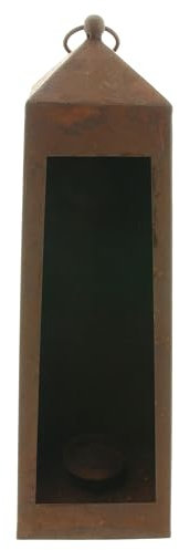 Kerzenhalter Rostlaterne, Metall, Echtrostfinish Maße: 13 x 13 x 50 cm, passend für Kerzen max. Ø 5 cm, ohne Kerze