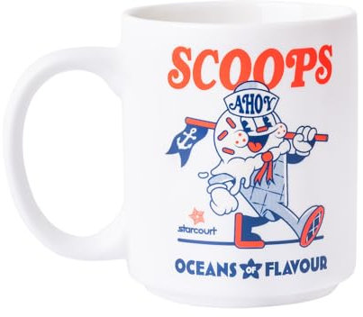 Grupo Erik Tasse Kaffeetasse Stranger Things Scoops Ahoy Kaffeebecher - Teetasse Größe 10 cm x 8 cm - Fassungsvermögen 350 ml - Offizieller Stranger Things Merch