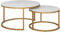 Vicco Couchtisch Set Montreal, 2-teiliger Sofatisch, Weiß/Gold, 77 x 40 cm 2 Teile