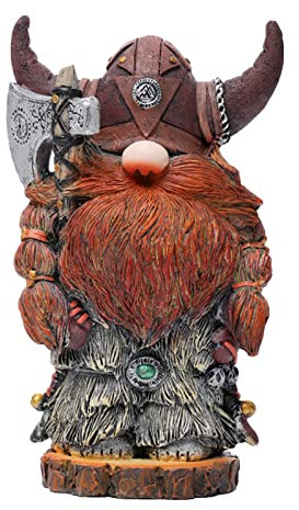 Wikinger-Krieger-Harz-Statue, Victor Nordische Zwergzwergstatue, Handgefertigte Harz Wikinger Statue Wikinger Krieger Statue, Gartenzwerg Statue Ornament