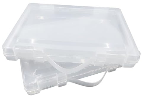 WYAN 2 Pcs A4 Lever arch files Storage Boxes,Clear Plastic Beads Storage Containers Box,Rectangle Bead Holder Plastic Cases,Building Block Organiser,for storing items (30 * 21cm)