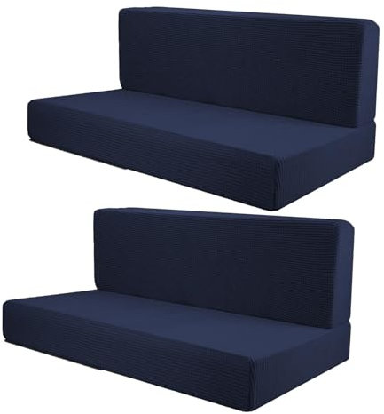 Sharplace 4 Stück Camper-Kissenbezüge, Wohnmobil-Sitzbezüge, RV-Sitzbezüge Möbelschutz, Ersatz-Couchbezüge, Sofa-Sitzkissenbezug, Elastische Sofahusse, Rückenlehnenbezug Bankbezüge für Anhänger, Blau