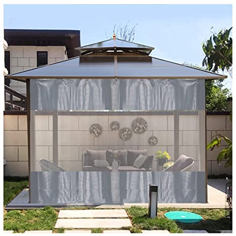 Outdoor-Abdeckung, Pergola-Plane Mit Oberen Ösen, Wasserdichter Flächenvorhang, 100% Wetterbeständig, Trennwand Für Veranda-Pavillons (4 X 2,8 M)