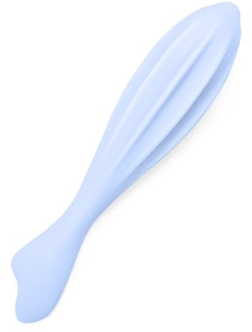 Rouleau de massage du visage en silicone - Rouleau de massage du visage élégant et simple en forme de poire - Pour raffermir la peau et soulager les muscles - Bleu