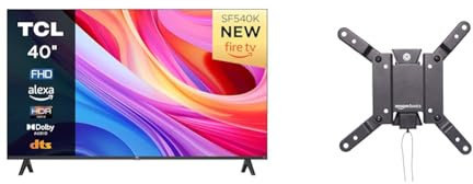 TCL 40SF540K 40-inch FHD Smart Television - HDR & HLG-Dolby Audio-DTS Virtual X & Amazon Basics Tilt TV Wall Mount For 12-40 inches TVs and VESA 200 x 200, Black