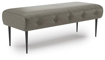 CAVADORE Sitzbank Amba, Trendige Polsterbank 2-sitzig für Küche, Esszimmer oder Wohnküche / Küchenbank passend zum 2-Sitzer Amba / 119 x 52 x 54 / Hochwertiges Mikrofaser: Graubraun
