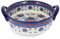 Ceramic Baking Dish For Oven, Small Casserole Dish With Handles, Ceramic Oven Bakeware-blue flower-round 950ml