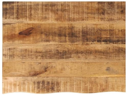 vidaXL Tischplatte, Holzplatte für Tisch Esstisch Couchtisch, Massivholzplatte Baumkante, Ersatztischplatte, 80x60x3,8cm Massivholz Raues Mangoholz