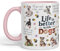 Vixar Life is Better with Dogs Joke Pets Ceramic Coloured Mug Cup for Tea Coffee Hot Brew 330ml 11Oz Gift (Pink)