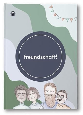 Freundebuch für Erwachsene - kreativ und farbig illustriert | ideal für Freunde, Familie oder Kollegen | A5 Hardcover