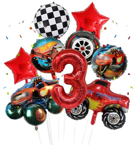 Auto Geburtstagsdeko 3 Jahre Wheels Luftballons Jungen- Kindergeburtstag Deko Car Folienballon Happy Birthday Geburtstag Balloon Partyzubehör für Kinder Racing Theme Party Geburtstag Supplies ballon