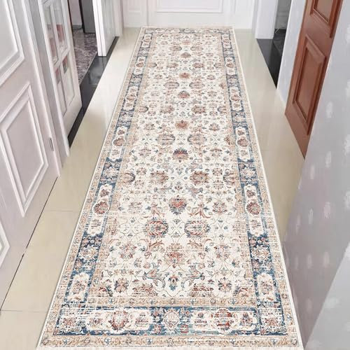 Hibate Bohemian Carpet Runners for Hallways Non Slip Long for Kitchen Hall Laundry Entryway Extra Machine Washable - Colorful 60x240cm (2x8ft)