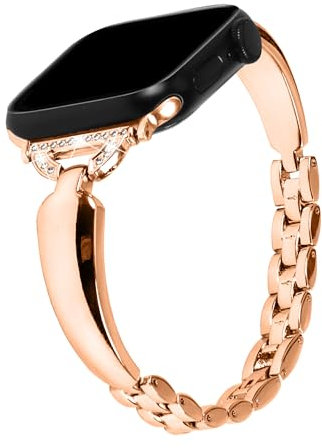 Cinturino in metallo compatibile con iWatch 7, 41 mm, metallo oro rosa, cinturino in acciaio inox, compatibile con Apple Watch 38 mm, 40 mm, 41 mm, 42 mm, cinturino serie 10, 9, 8, 7, 6, SE 5, 4, 3,