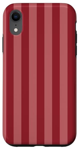 Vertical Stripes Pink Red Preppy Minimal Aesthetic Cute Case for iPhone XR