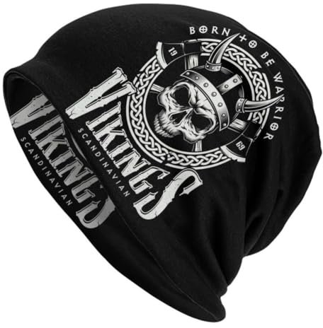 TuTaTiMANG Viking Beanie,Fashionable Nordic Hats,Street Stretch Skull Hat,Winter Loose Warm Knitted Ski Hat, Headwear Gift for Men and Women