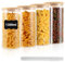 FWEEK Lot de 4 bocaux de conservation avec couvercle, hermétiques, 1300 ml, avec couvercle, pour céréales, noix, farine