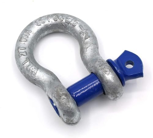 Schäkel geschweift HA2 Stahl hochfest verzinkt mit Augschraube/Schraubbolzen 1t - 2t - 3,25t - 4,75t - 6,5t - 8,5t CE (Größe wählbar) Cargo-Drechsler/Slackline Hardware Unite (4,75 Tonnen)