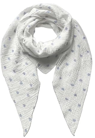 FASHION YOU WANT Musselin Tuch mit Herzen Dreieck HERZ1 Damen Halstuch Herzmuster Made in Italy 195x72cm Frühling Sommer Weich Leicht kuscheliger Baumwolle Schal
