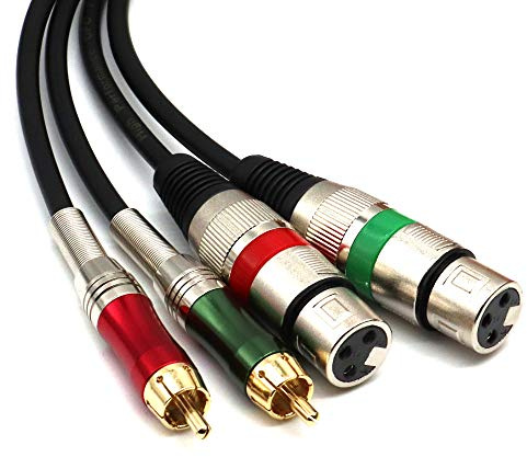 SiYear Cavo audio doppio XLR a doppio RCA maschio Phono HIFI sbilanciato, cavo patch per microfono con due connettori XLR a 3 pin e 2 RCA (5 FT/1.5 m)