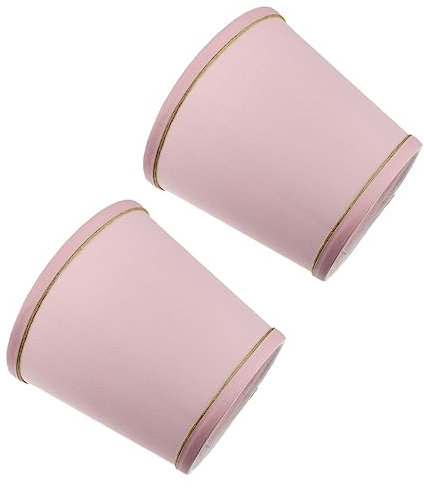 Set Di 2 Paralumi in Tessuto Color Rosa Antico Per Lampadari E Plafoniere