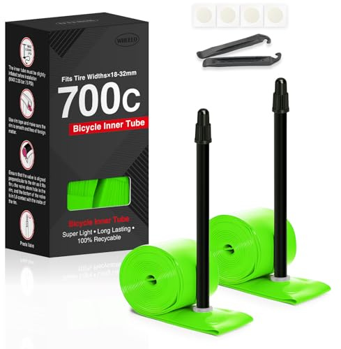 Hycline 2er-Pack TPU Fahrrad Schlauche: 700x18-32C (28 Zoll) TPU Rennrad Schlauche Ultraleichter (35g), 85mm Presta-Ventil with 2 Reifenheber