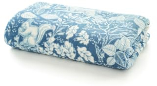 Deyongs Winter Forest Printed Coral Fleece Throw Blanket 180x140cm – Super Soft, Lightweight, Reversible – Pink, Sage, Umber, Ocean, Dark Grey – 100% Polyester – Cozy Sofa or Bed Blanket [Ocean]