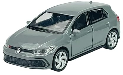 Welly Modell Auto Kompatibel mit VW Volkswagen Golf 8 VIII GTI 5 Türer Grau 8. Generation Ab 2019 ca 1/34-1/39 Metal Modell Auto Die Cast Neu im Kasten