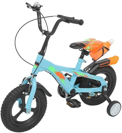 HUOMMGS Kinderfahrrad 12 Zoll Upgraded Kinder Fahrrad mit Stützrädern & Wasserflasche HöHenverstellbar Jugend Fahrrad für 2-5 Jahre Kinders Trainingsfahrrad für Jungen & Mädchen