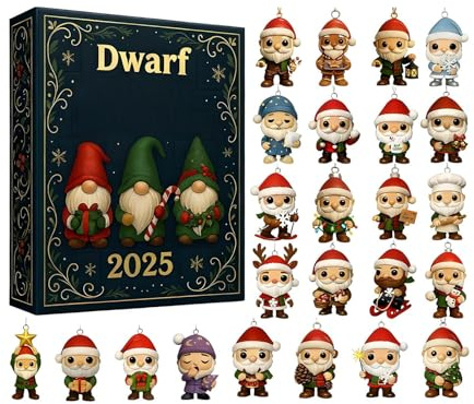 Calendario De Cuenta Regresiva Lutin 2025 - Suministros De Fiesta 3D 30 Días,Decoraciones De Gnomos De Navidad | Para Invierno Interior Vacaciones Cumpleaños Fiesta Oficinas Casa Habitación Dormitorio