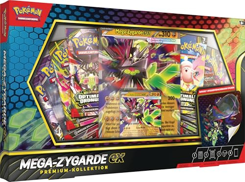 Pokémon-Sammelkartenspiel: Premium-Kollektion Mega-Zygarde-ex (1 Promokarte, 1 überdimensionale Promo-Wackelbildkarte, 1 Tech-Sticker, 8 Boosterpacks)