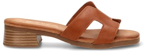 Etika Sandalias de Tacón Medio para Mujer, Elegantes Palas con Diseño de Corte Geométrico, Zapatos Abiertos de Verano con Punta Cuadrada, 30032