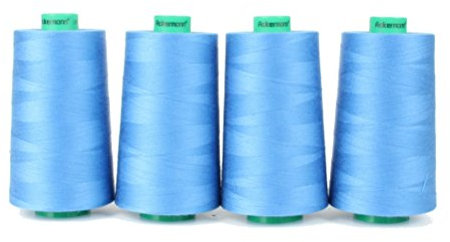 ACKERMANN 4X 5.000m UNIVERSAL NÄHGARN, Stärke 120, Qualitätsgarn, Overlock Garn, Garn für Overlock-Nähmaschinen (7282 Blau)