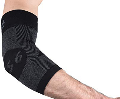 OrthoSleeve ES6 Ellenbogenbandage für Tennis-/Golferellenbogen, Sehnenscheidenentzündung, mediale und laterale Epicondylitis und allgemeine Unterarm- und Ellenbogenschmerzen – Natürliches L