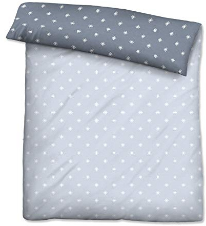 biberna Mako-Satin Bettbezug Mix & Match 0636046 Sterne 1x 155x200 cm, blau