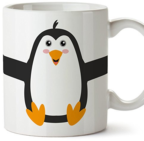 MUGFFINS Pingüino Tazas Originales de Desayuno - Animales Graciosos Ideas para Regalos - Cerámica 350 ml