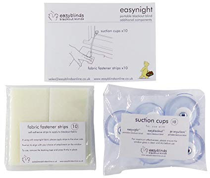 Easyblinds easynight Blackout Blind Accessories, Fabric Fasteners and Suction Cups