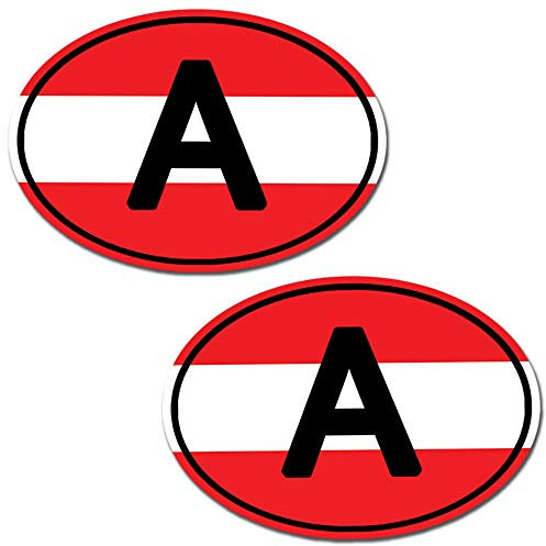 Biomar Labs® 2 Stück Vinyl Österreich Austria Flagge Aufkleber Autoaufkleber Stickers Auto Moto Motorrad Fahrrad Helm Fenster Tuning B 186