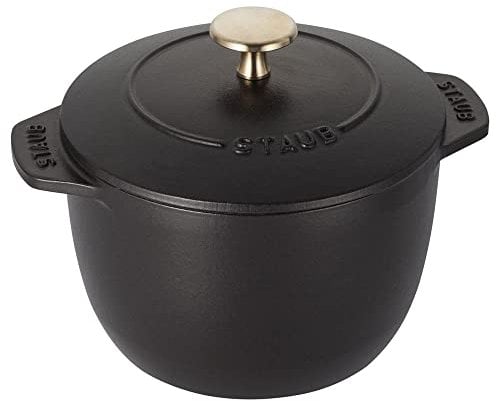 STAUB Horno holandés redondo de hierro fundido de 1,75 L, color negro