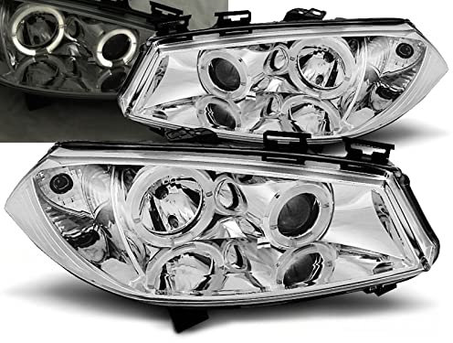 CR-Lights LED Angel Eyes Scheinwerfer Set in chrom für Renault Megane II 11.2002-2012.05