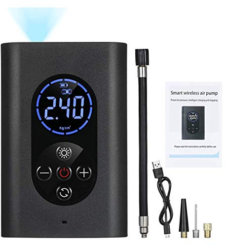 Petite pompe à air électrique portative de compresseur d'air de gonfleur de pneu 150psi avec la jauge de pression a mené la batterie au lithium rechargeable d'Usb de la lumière 4000mah