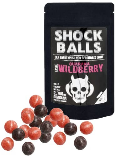 Shockballs Wildberry Energy Bonbons mit 2700mg Guarana und Koffein mit hochwertigem Zucker