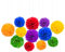 Ainmto 12 Stück Regenbogen Seidenpapier Pompons Dekoration für Geburtstag, Hochzeit