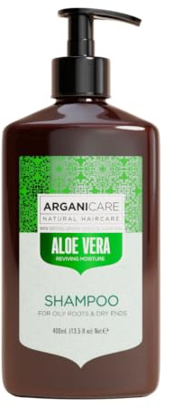 Arganicare - Revitalisierendes Shampoo mit Aloe Vera – Pflege für trockenes Haar schnell nachfettend – Flasche 400 ml