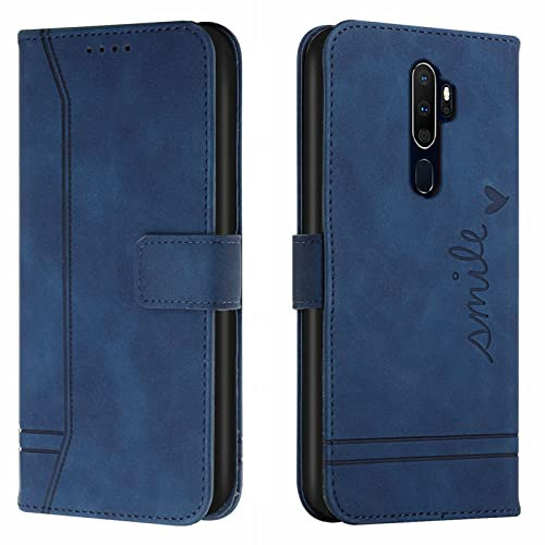 Lihondar Cover per Oppo A5 2020/A9 2020/A11/A11X, Custodia Oppo A5 2020/A9 2020/A11/A11X Portafoglio, Flip Libro Wallet Case Custodia in Pelle PU, Slot per Schede, con Magnetica a Scatto (Blu)