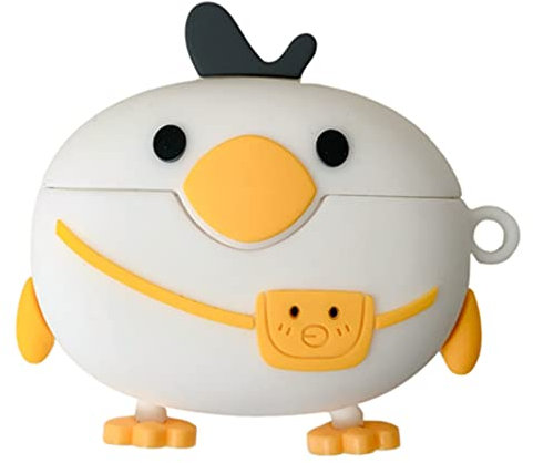 eglixu Caso Auricolare Per OPPO ENCO X, 3D Carino Cartoon Silicone Cuffie Senza Fili Protector Copertura per oppo enco x con Gancio (pulcino)