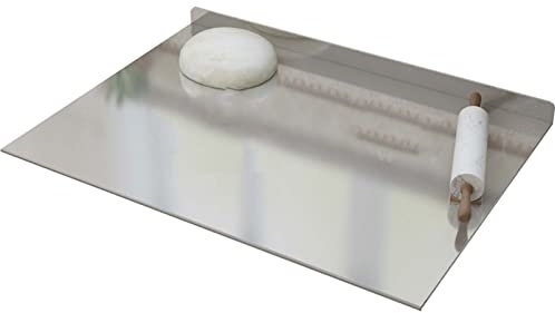Protège plan de travail Planche à Découper de Cuisine, Planche à découper double face en acier inoxydable 304 bord 2 cm plan de travail pour pizza, pain, gâteaux, (11.8*15.7in(30*40cm),Thick1.5 mm)